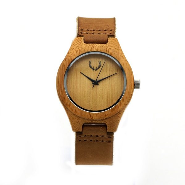 Casual retro wooden maple leather belt stylish sports watch trend