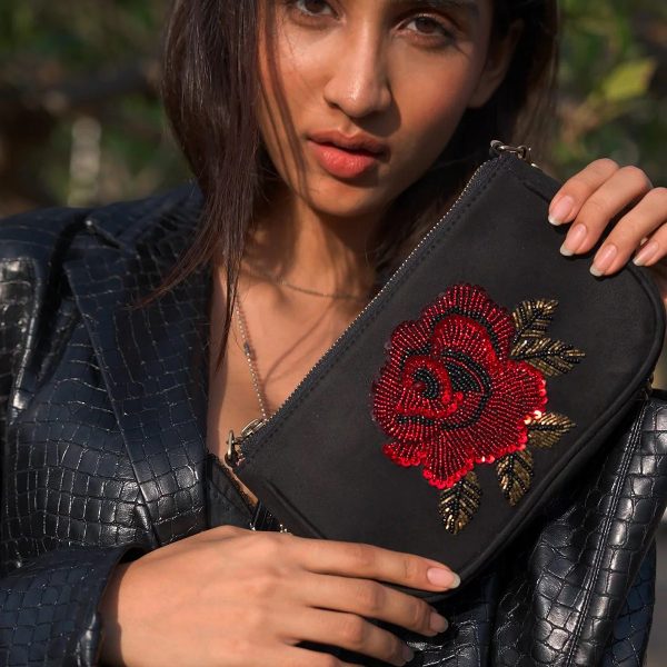 Rosette Baguette Shoulder Bag
