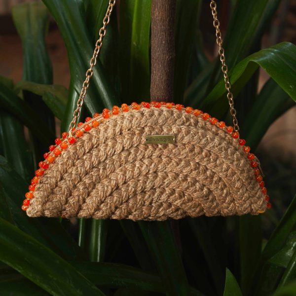 Fire Half Moon Clutch Bag
