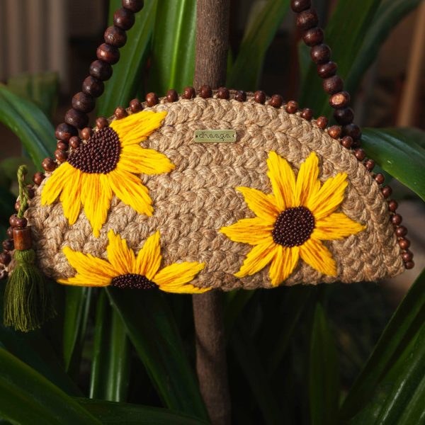 Buy Sunflower Meadow Half Moon Clutch bag Online
