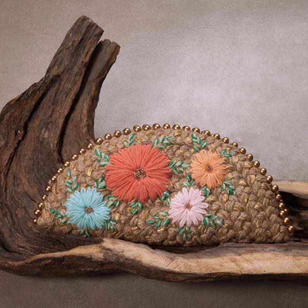 Pastel Gold Half Moon Clutch Bag