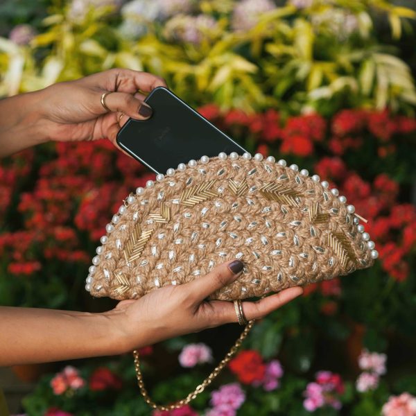 Buy Brunnera Half Moon Clutch Bag Online at Best Price