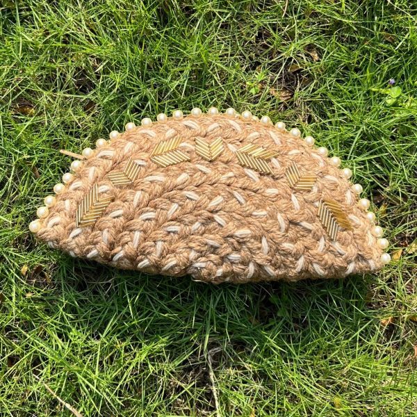 Starlight Pearl White Half Moon Clutch Bag