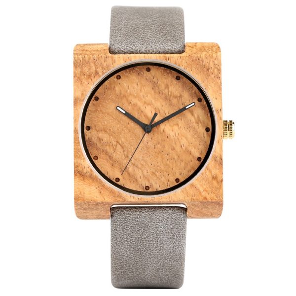 Best-selling couple wooden watches with vintage leather straps, women's bamboo and wood watches
