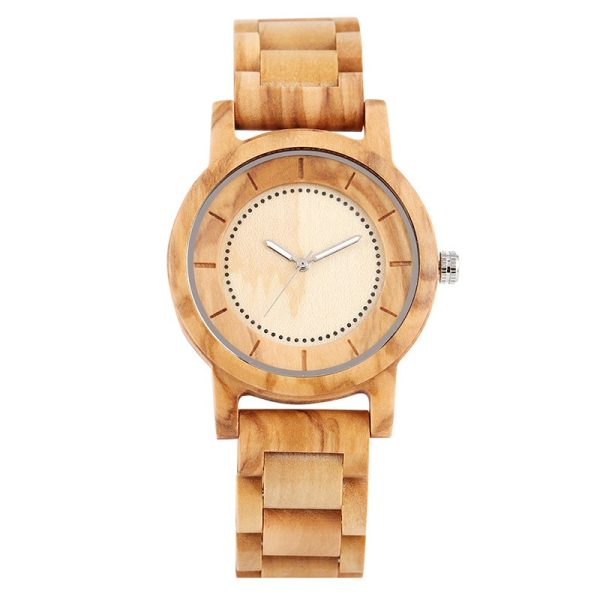 Wood-joined men's watch, solid wood black walnut quartz wooden watch