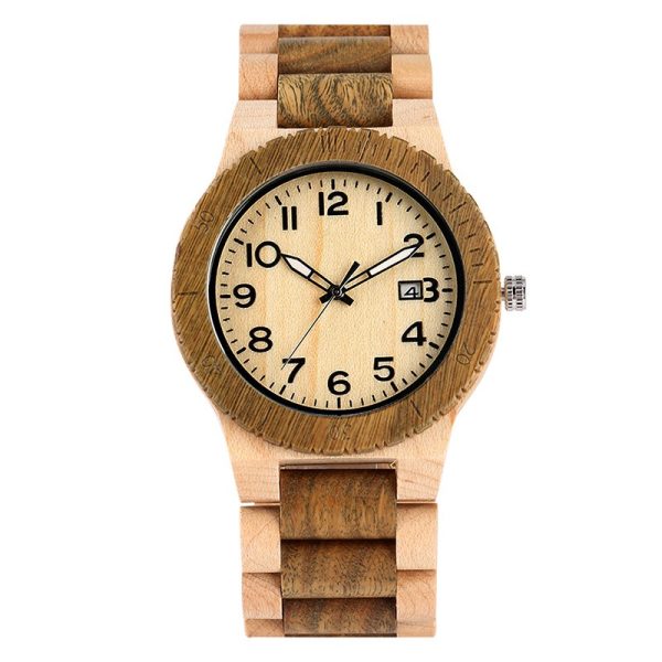 Ikeno Color Wood Solid Bamboo Set Men's Casual Watch