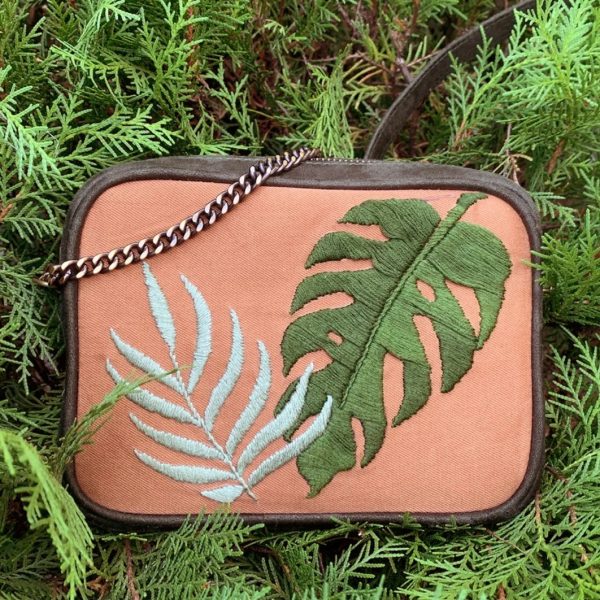 Tropical Vegan Suede Sling Bag