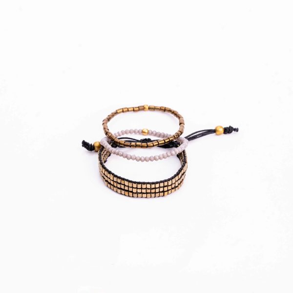 Gold Band Bracelet Set