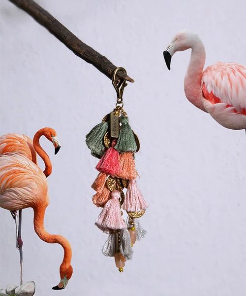 Pink Flamingo key charm