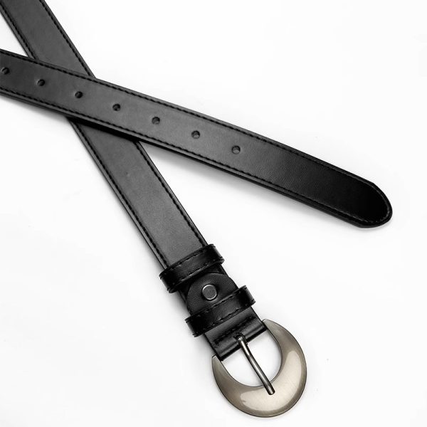 Ins style leather belt for women, a simple and versatile trendy fashion waistband