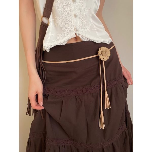 Retro floral waist chain - Sophisticated Korean-style fashion that is highly versatile and suitable for all occasions, with a slimming effect.