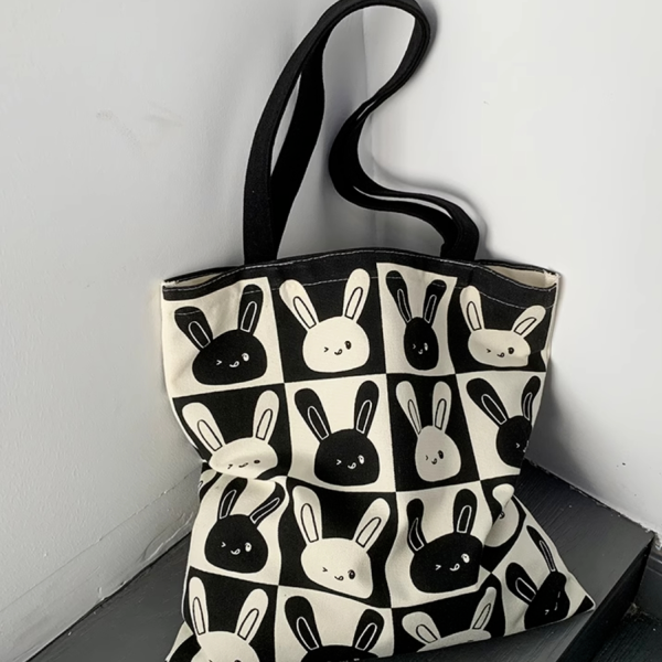 Canvas bag Female single shoulder large capacity students carrying zipper canvas bag for class