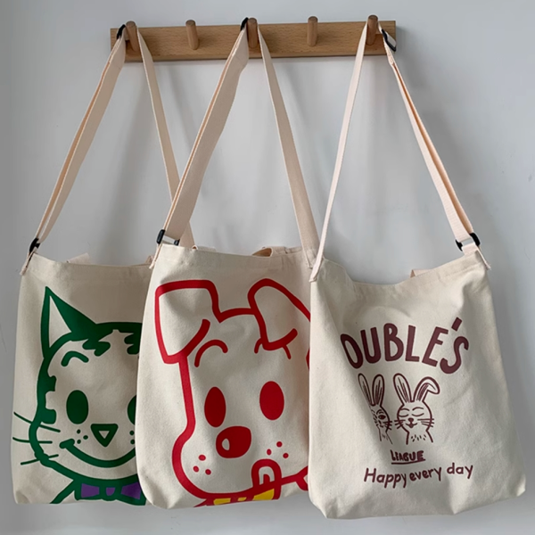 All-in-one large capacity cartoon shoulder bag student fabric bag