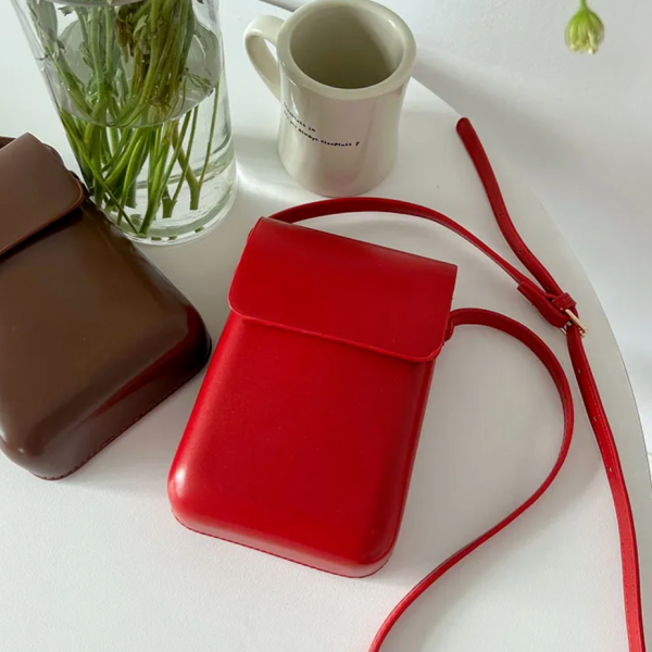 all-in-one vertical Japanese and Korean change mobile phone bag simple box bag retro men and women texture crossbody bag tide