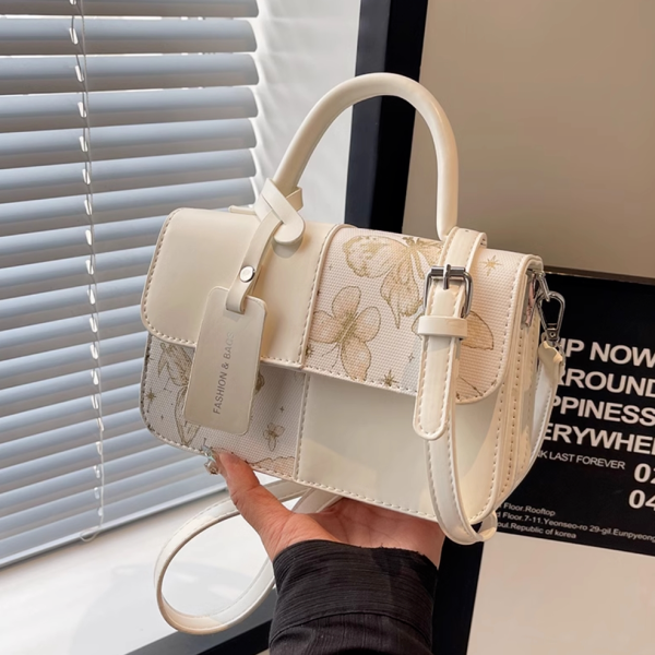 High-grade color contrast niche patchwork bag female 2024 new fashion cross-body bag super fire hand bag small square
